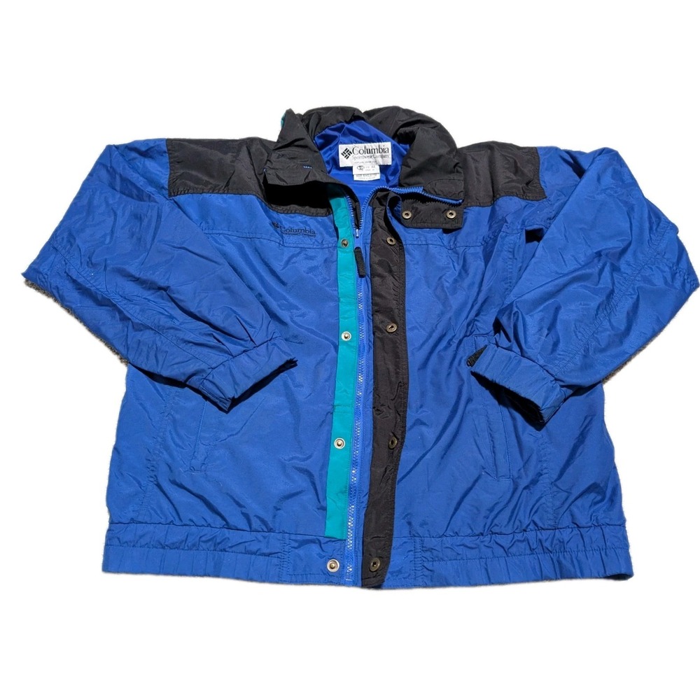 Vintage Columbia Sportswear Logo Youth Size XL 18 20 ‎ Jacket Ski Black Blue